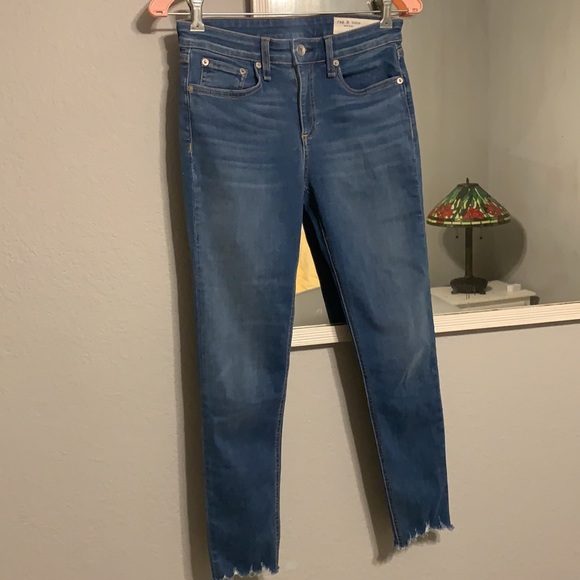 Rag & Bone Cate Mid rise skinny Frayed hem 26 - Picture 4 of 9